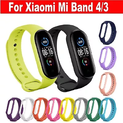 Silicone Wrist Strap Dustproof Watchband Bracelet Replacement Xiaomi Mi Band 3 4 • $7.49