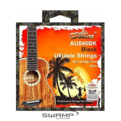 Alice AU046BK Concert Ukulele Strings Set - Modified Nylon - Black - Warm Bright • $5.99