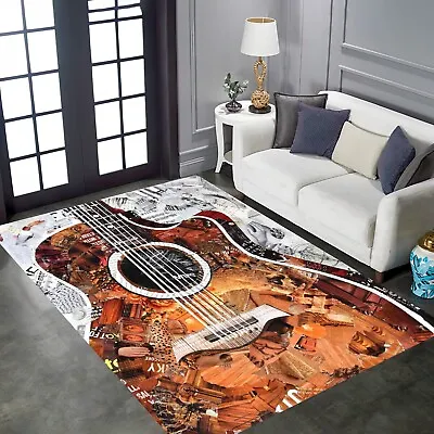 Guitar Themed Rug Guitar Design Rugs Music RugGame Room RugArea RugPopular • $92.07