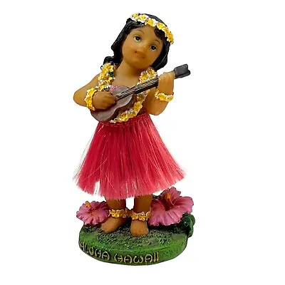 Vintage Aloha Hula Girl Ukulele Nodder Dashboard Dancer Bobble Hawaii 4  Doll • $15