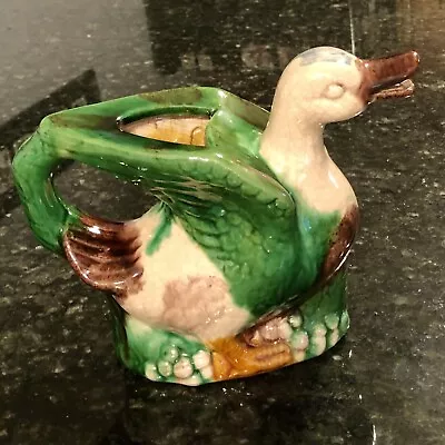 Vintage/Antique Crackle Glazed Majolica  Duck Pitcher • $55