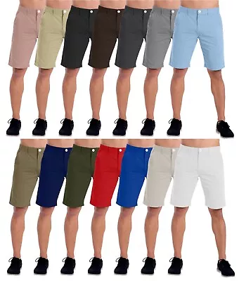 WestAce Mens Chino Shorts Classic Cotton Summer Work Wear Slim Fit Shorts Pants • £12.99