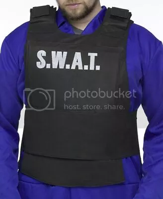 Mens Adult Deluxe Military Police Cop Officer SWAT Team Costume Vest • $24.95