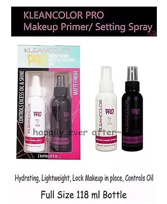 KLEANCOLOR PRO PRIMER & SETTING SPRAY DUO - Full Size NEW! Fast Ship!! • $12.97