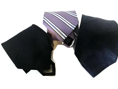$18.75 • Buy Lot 3 Mens Neckties Talbott Dockers Stafford Blue Purple Silver Striped Silk New