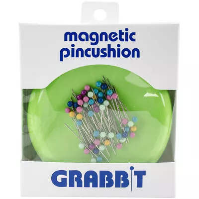Euro-Notions 4577 Grabbit Magnetic Pincushion W/50 Pins-Lime • $15.20