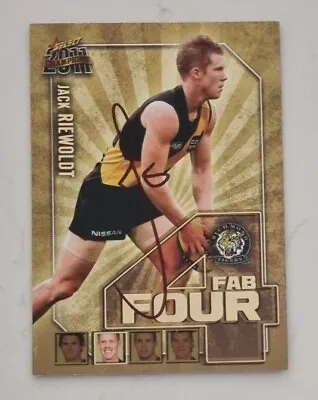 Jack Riewoldt Signed Richmond Tigers Select Fab 4 2011 Limited Edition  Card • $28.90