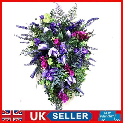 £11.59 • Buy Rustic Spring Wreath Flower Farmhouse Garland Front Door Swag Wall Hanging Decor