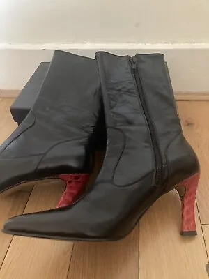 Leather/snakesskin Boots Size 39/40 • £80