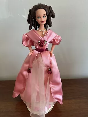 VTG 1975 Brunette Valentine Barbie Doll In Pink Ball Grown Victorian • $21.99