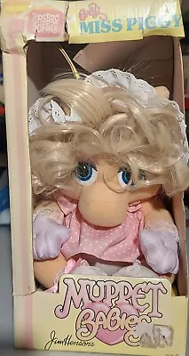 Vintage 1983 Hasbro Jim Henson Muppet Babies Baby Miss Piggy Plush Doll 11” Tall • $44.99