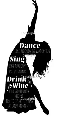 Vinyl Home Room Decor Art Wall Decal Stickers Dancer Wine Sillouette  • £8.99