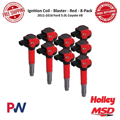 MSD Ignition Coil Blaster Red 8-Pack For 11-16 Ford F-150 / Mustang / E-150 V8 • $589.32