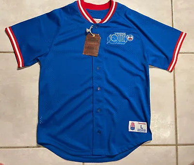 NWT MITCHELL & NESS Virginia Squires ABA Buttoned Pro Mesh Jersey Men’s Large • $69.99