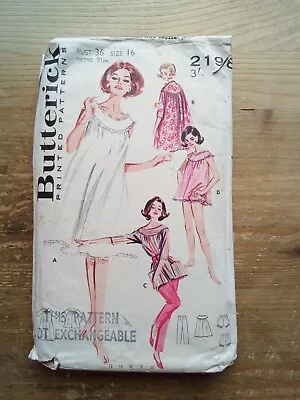 2198 Original 1960's Lingerie Tunic & Bloomers Size 16 Butterick Sewing Pattern • £20