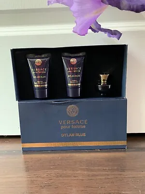 NEWVERSACE Pour Femme Dylan Blue Bath Shower Gel Lotion EDP Mini Splash 3PC SET. • $15.99