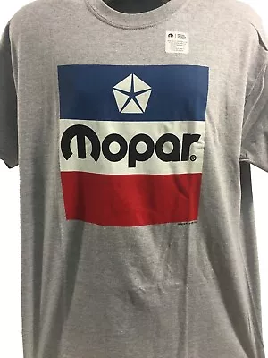 Gray T-shirt W/ 1972 Mopar Red White & Blue Logo / Emblem (Licensed) • $21.95