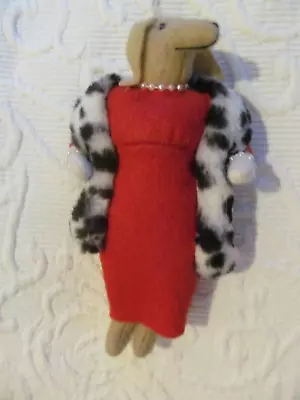 Heart Felts Midwest Of Cannon Falls Diva Dog Ornament Pearls Spotted Fur Shawl • $25.99