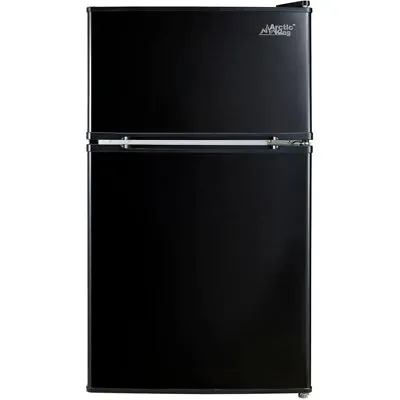 Two Door Compact Refrigerator With Freezer 3.2 Cu Ft Stainless Steel Mini Fridge • $68.99
