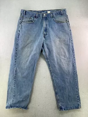 Vintage Levis 569 USA Made Men 38x30 Stone Wash Distressed Ripped Loose Straight • $17.05