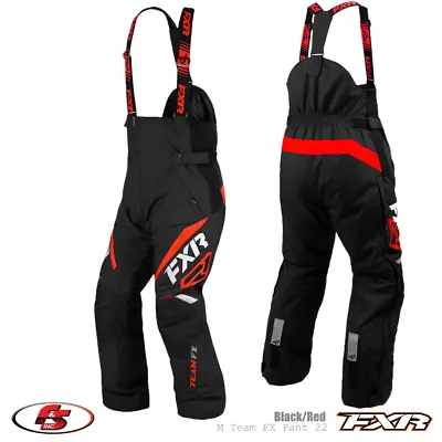 New FXR Men's Team FX 22 Snowmobile Pants Bib Black/Red Sizes LG • $297.49