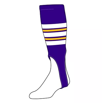 TCK Baseball Stirrups Medium (200F 7in) Purple White Gold • $14.99