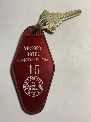  Victory Hotel  Motel Room Key Fob & Key Centerville Iowa #15 RARE • $29.99