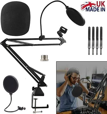Professional Microphone Stand Kit Holder Mount For Music Studio Podcast Gaming • £12.90