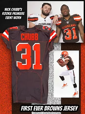 Nick Chubb Rookie Event Worn Cleveland Browns NFL Jersey Georgia Like Game Used • $5500