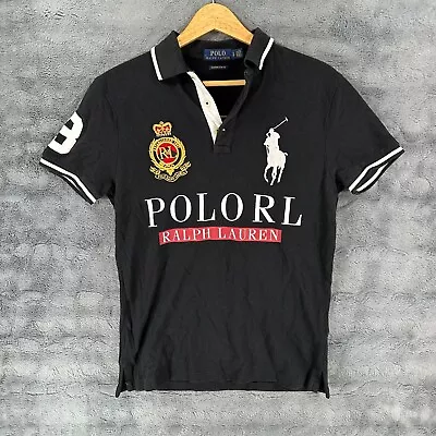 Polo Ralph Lauren Polo Team Custom Fit Polo Shirt Big Pony Womens Small Black • $19.87