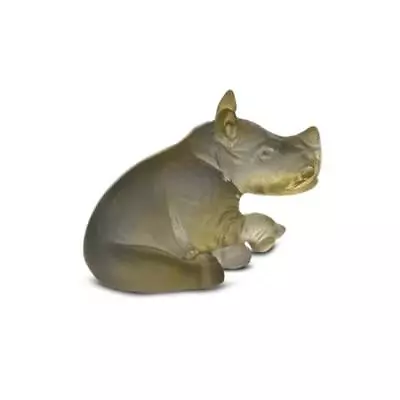 Daum Crystal Mini Rhinoceros Amber & Grey Figurine #05259-1/c Brand Nib Save$ Fs • $319.98