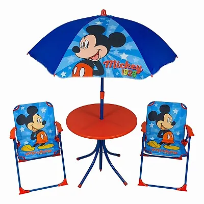 Relsy Mickey Mouse Patio Set Kid's Garden Furniture - Table  2xChairs Parasol • £34.99