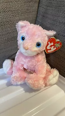 £10 • Buy TY BEANIE BABY  - CARNATION THE PINK AND WHITE CAT  With Tags. 2002