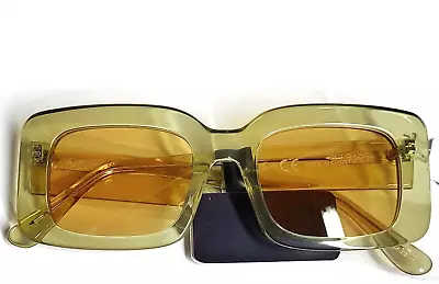 J.Crew Oversized Rectangular Sunglasses Moss Ochre UV Protection With Case NWT • $49