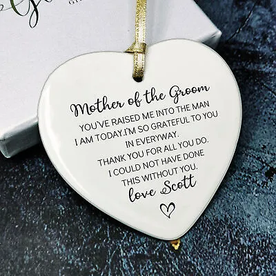 Mother / Father Of The Groom Gifts Wedding Day Keepsake Thank You Mum Dad Plaque • £6.49