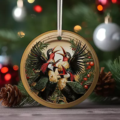 Vintage 4 CALLING BIRDS Holiday Décor Porcelain Ornament - 12 Days Of Christmas • $14.99