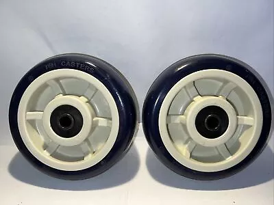 Pack Of 2 - P&H Casters 6 X2  Blue Polyurethane Wheel • $29.99