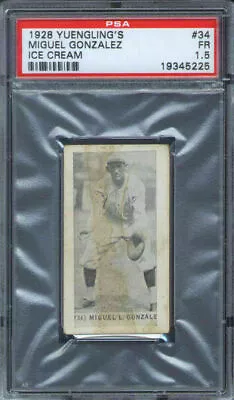 1928 Yuengling's Ice Cream #34 Miguel Gonzalez PSA 1.5 Chicago Cubs • $175