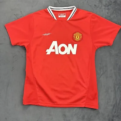 Olympus Manchester United AON Home Soccer Jersey Patch Red Futbol Mens Small • $8.71