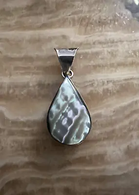 Vintage 925 Sterling Silver Mother Of Pearl Pendant • $67