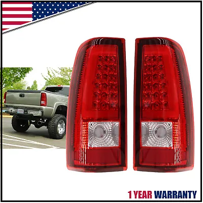 For 2003-06 Chevy Silverado 1500 2500 3500 Red LED Tube Tail Lights Brake Lamps • $93.91