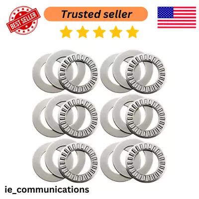 6sets Thrust Needle Roller Bearings Two Washers 3/4 Heat Resistance Steel Roller • $11