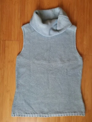 £17.99 • Buy GAP Light Baby Blue Cowl Turtle Polo Roll Neck Knitted Sleeveless Jumper - Large