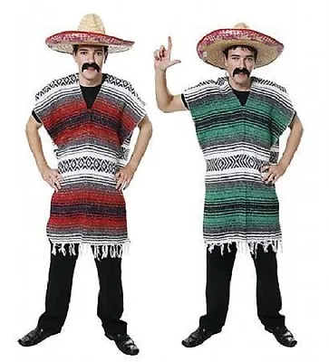 Mexican Poncho Fancy Dress Costume Bandit Western Stag Do Party • £9.99