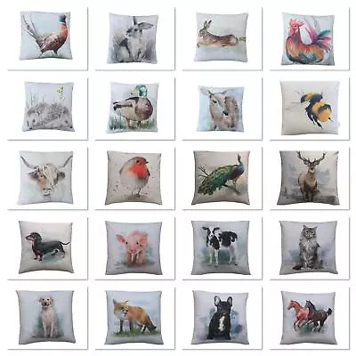 Handmade UK Large Print Farm Country Animals Multi Designs Gift Cushion Cover • £9.89