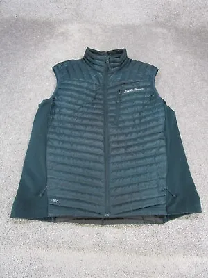 Eddie Bauer Vest Mens Large Dark Green 800 Down Fill Otudoor • $34.99