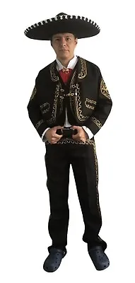 Beige Gold Men's Mariachi Charro Suit Set Mexico Folklorico Fiesta Size 42 • $187