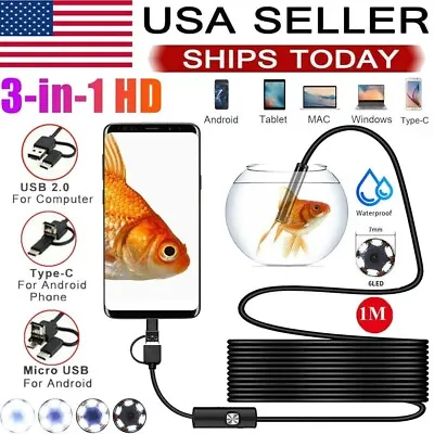 Pipe Inspection Camera Endoscope Video Sewer Drain Cleaner Waterproof Snake USB • $20.99