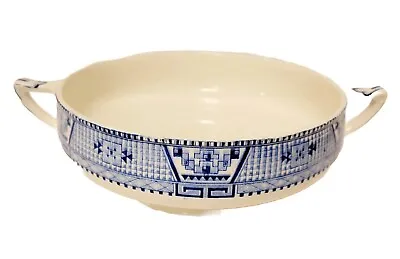 J & G Meakin Serving Bowl Blue & White Stone Ledge Sol England Pottery • $24.99