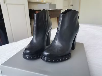 £20 • Buy CJG Chloe Green Topshop Black Leather Ankle Boots Size 4